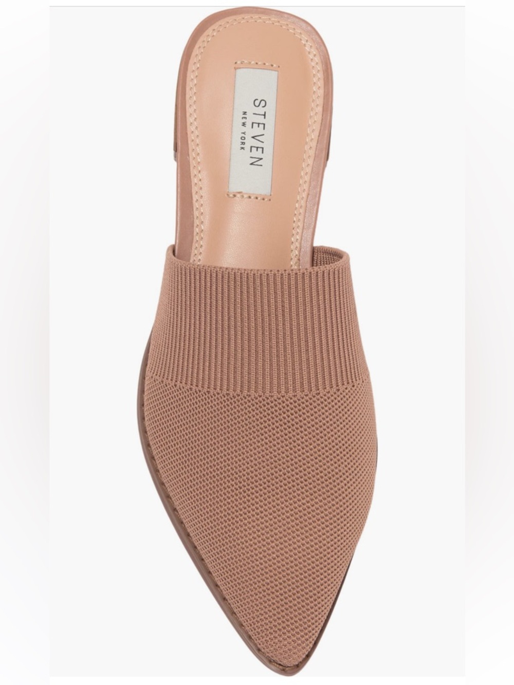 NWT STEVEN New York Camel Knit Mule Slip-On Flats Size 8